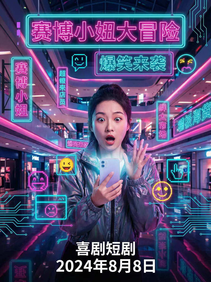 赖小民背景关系 搞笑喜剧短剧 - 赛博小妞大冒险海报